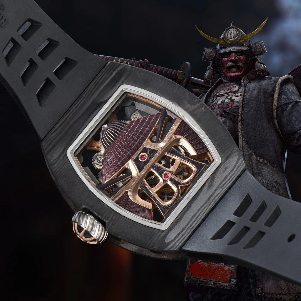 Popular Best Selling Men's Automatic Mechanical Watch Carbon Fiber Sapphire Hollow Rubber Strap for Daily Business Watch