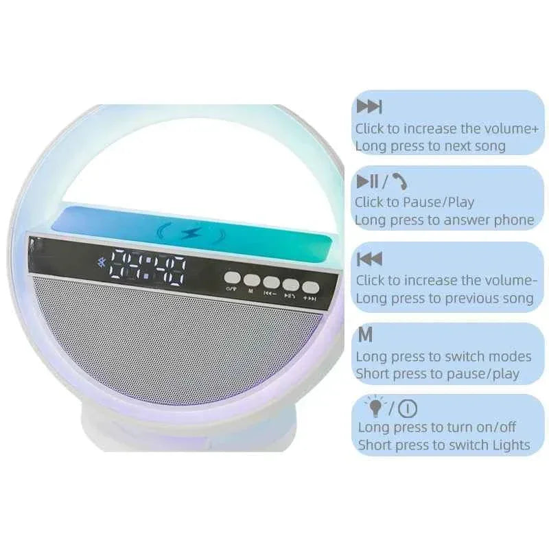 Portable Bluetooth Speaker with 15W Fast Charger and Alarm Clock My Store