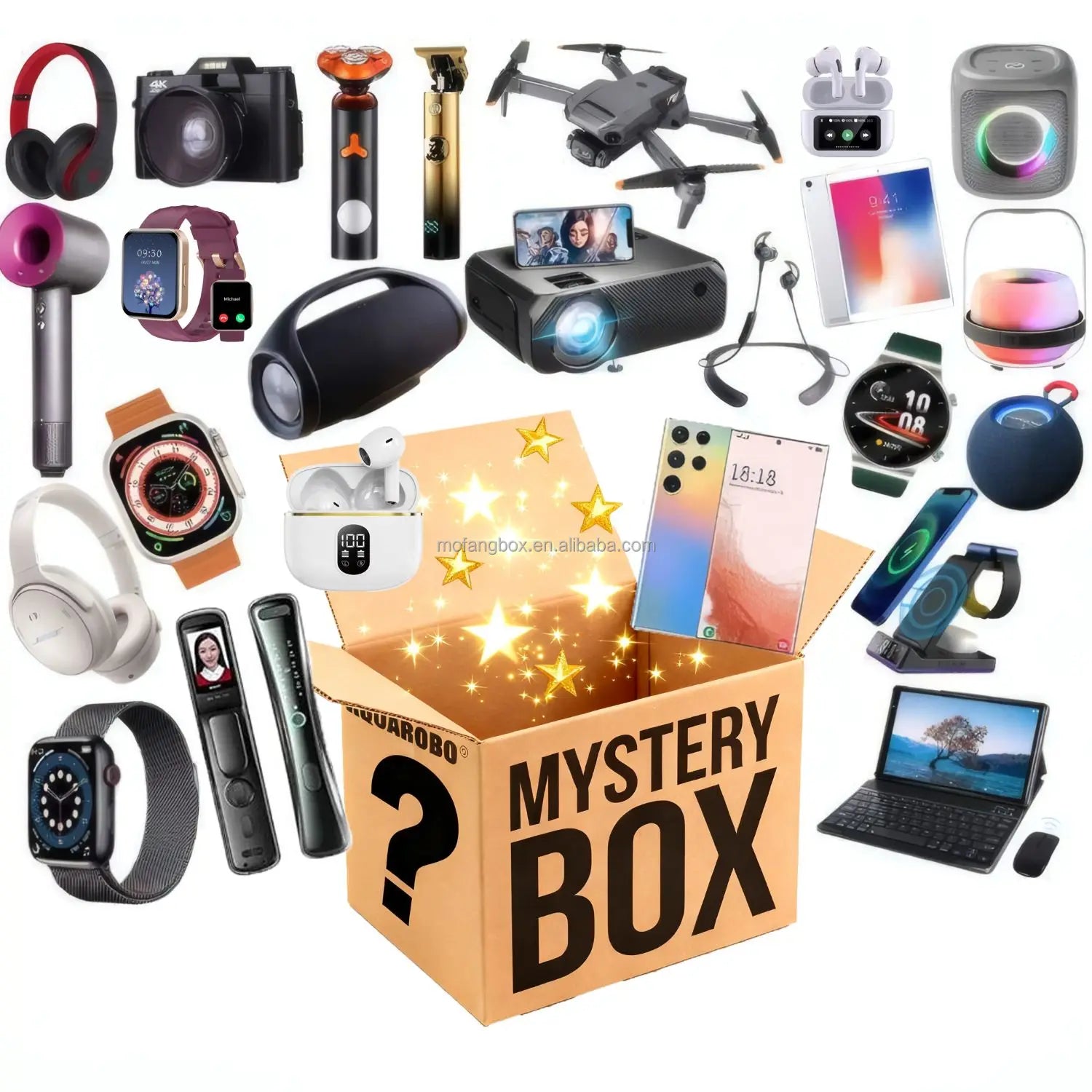 Mystery Box Electronic Gadgets & 5G Smartphone Bundle - Black Tidesmit