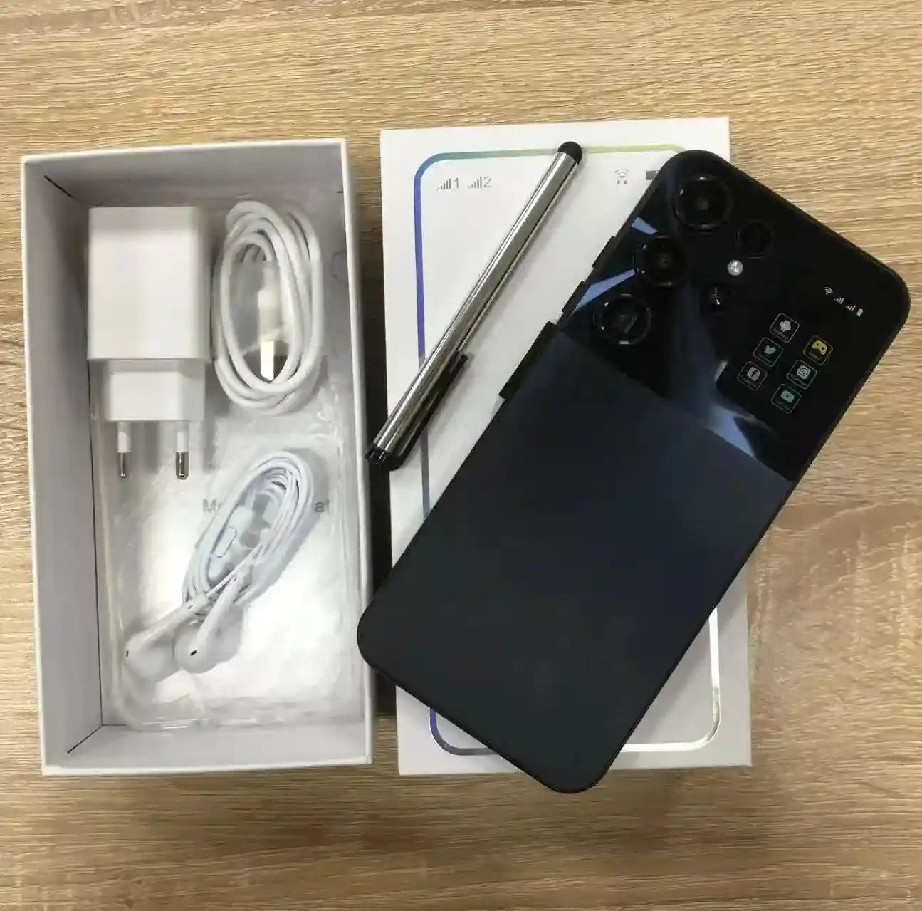 Real High Quality 22+1TB S25 Ultra Big Screen 7.3 Inch New Arrived Smart Mobile Cell Phone S-Pen Cheap Android 15 Mobile Phone Black 22GB Tidesmit