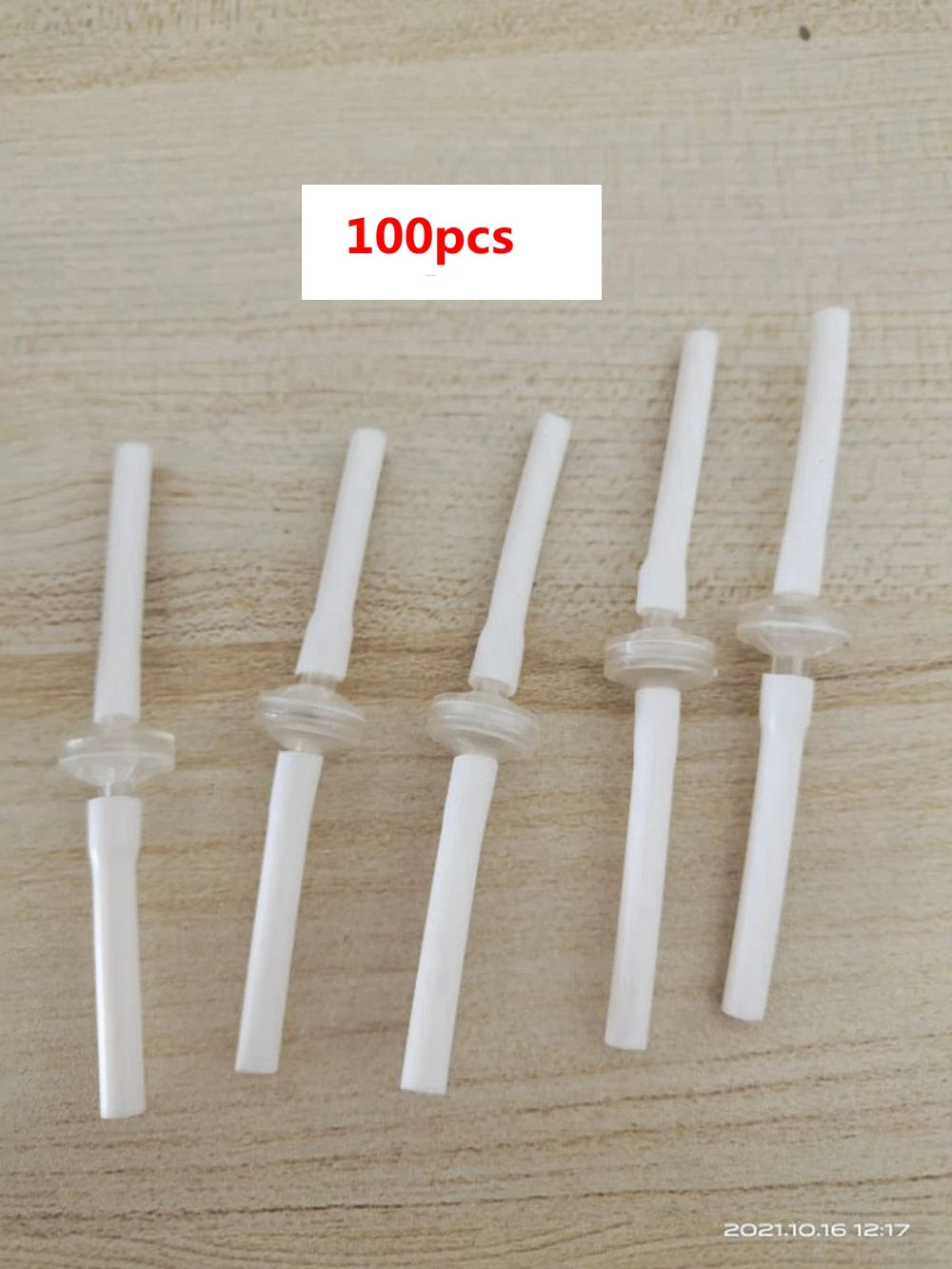 100pcs white disposable connector tubes for microneedle RF machine face lifting and acne scar removal skin devices.