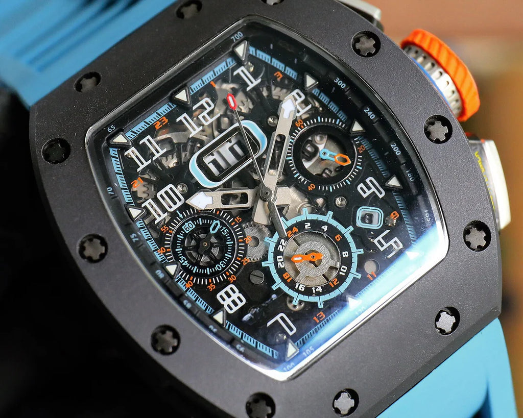 Watch Automatic Mechanical Men Wristwatch Luxury Chronograph GMT Skeleton Waterproof Fashion Sports High Watch