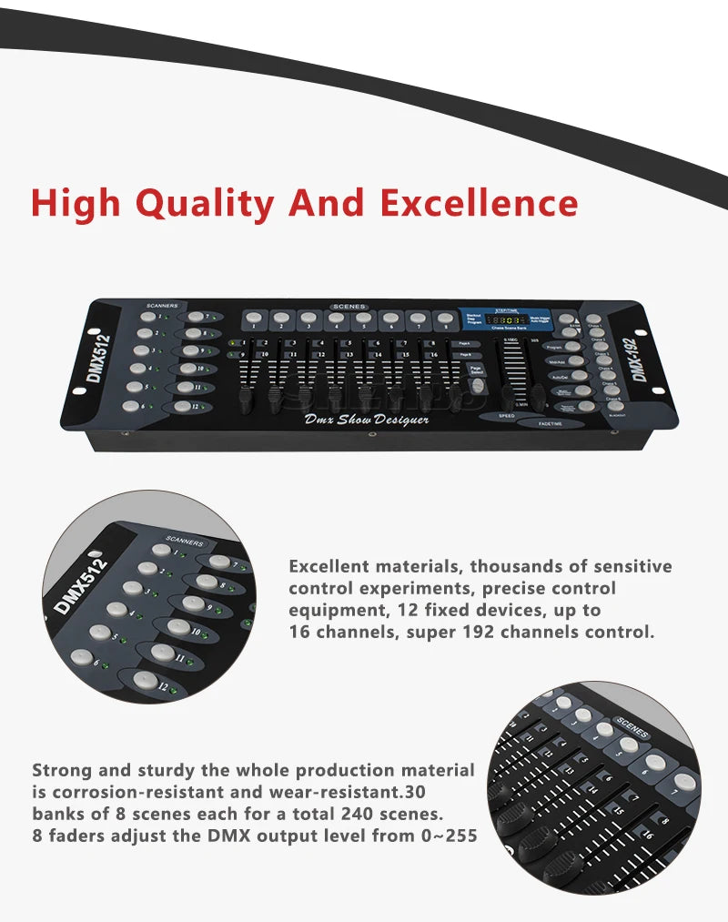 DMX512 Stage Light DMX Controller Console DMX 192 Controller for  Led Par Moving Head Stage Party DJ Light DMX Disco Equipment