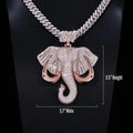 Iced Elephant Pendant Necklace Unisex Full Moissanite Sterling Silver Rose Gold Animal Design Hip Hop Party Statement Jewellery