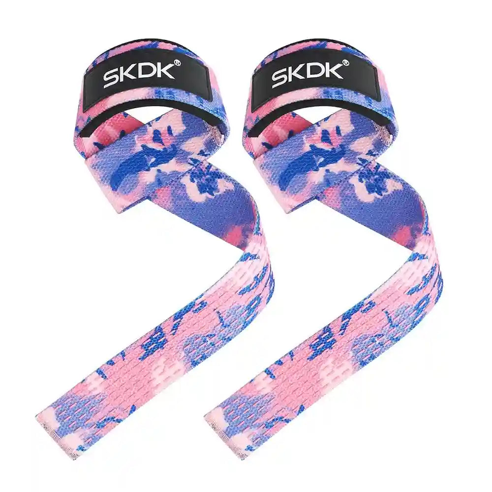 Weight Lifting Wrist Straps for Deadlifts - Adjustable Support 55cm Purple Flower 55*3.5cm Tidesmit