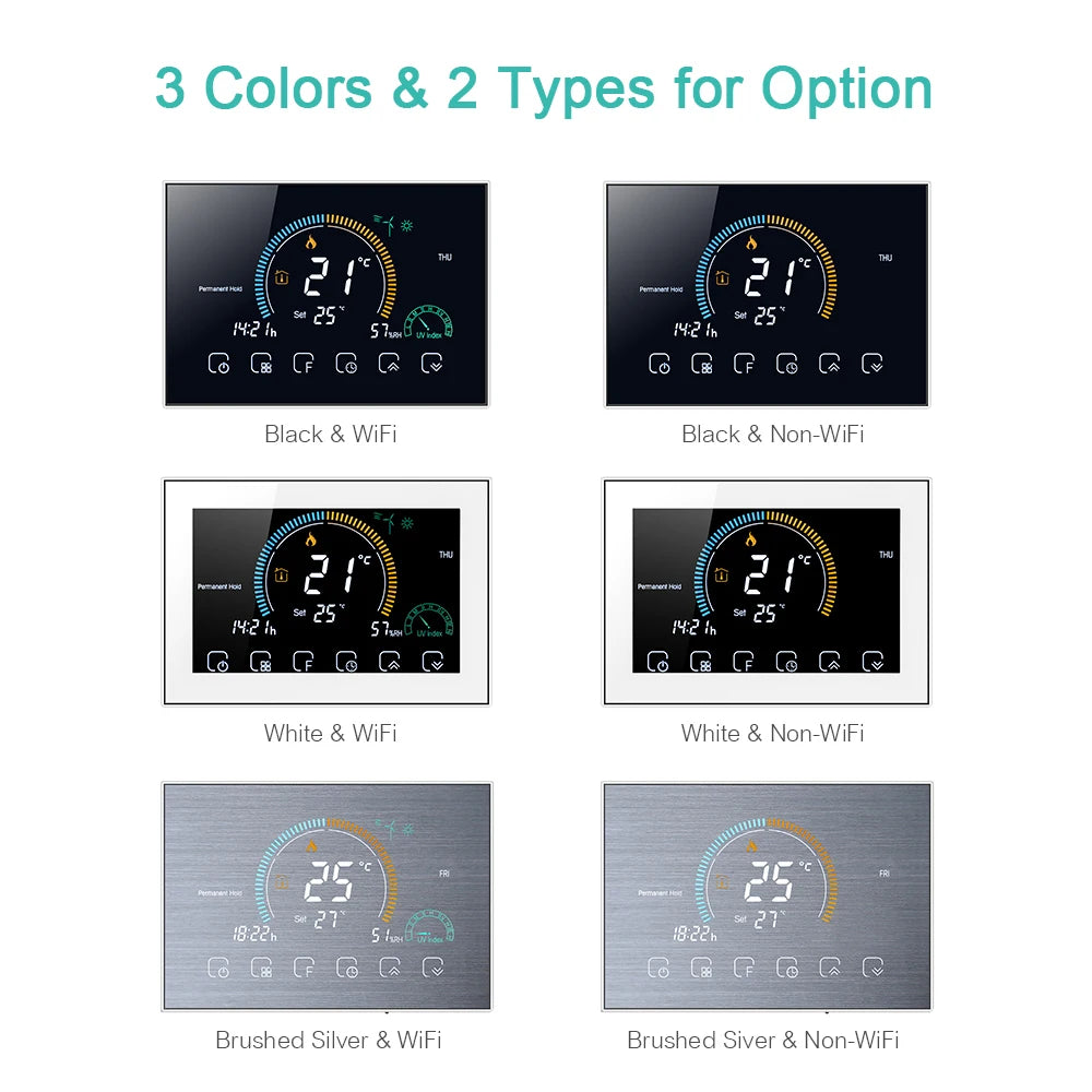 WiFi Smart Thermostat for Home Heating - Colorful Touchscreen Model Tidesmit