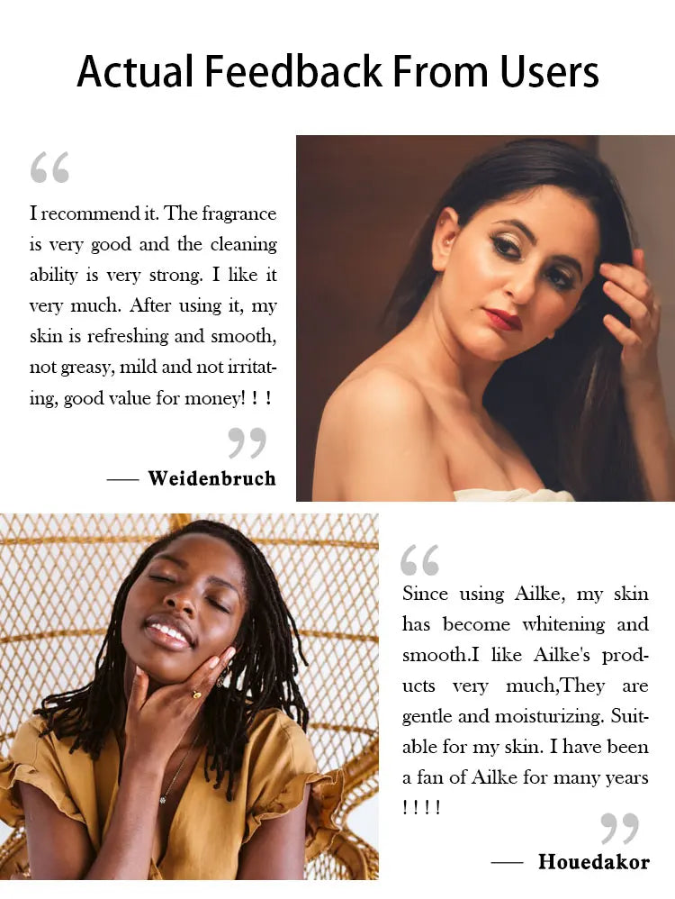 AILKE natural skin brightening set reviews: organic, vegan skincare for dark spots, acne removal, and radiant skin.