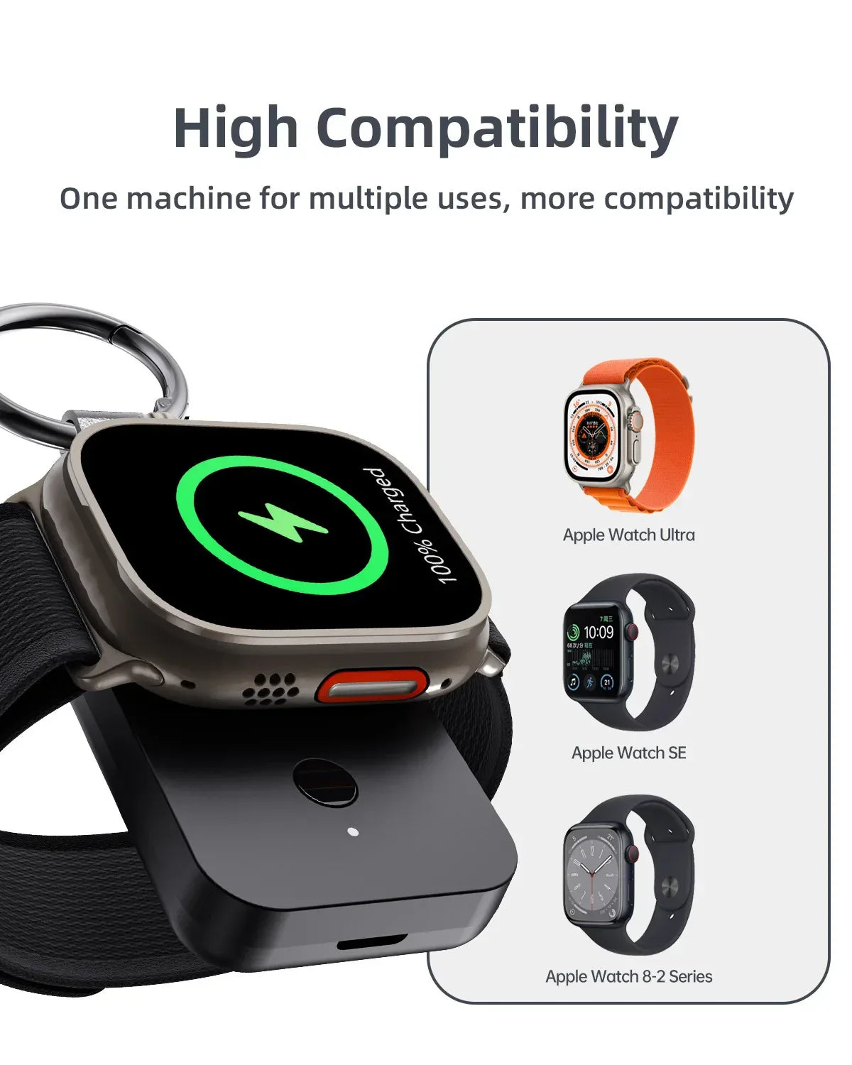 Magnetic Apple Watch Power Bank 1000mAh Portable Keychain Charger Tidesmit