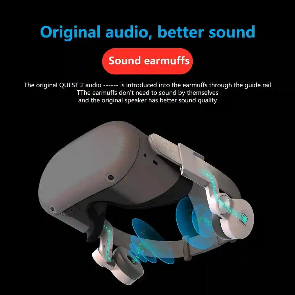 VR Headset Ear Muffs for Oculus Quest 2 Noise Reduction White Tidesmit