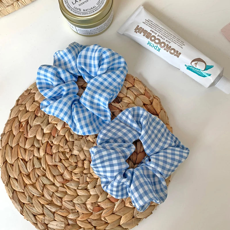 Summer Beach Style Women Hair Scrunchies Sets Blue Series Korean Hair Schrunchy Wholesale 5pcs/pack Girls Vocation Hairband
