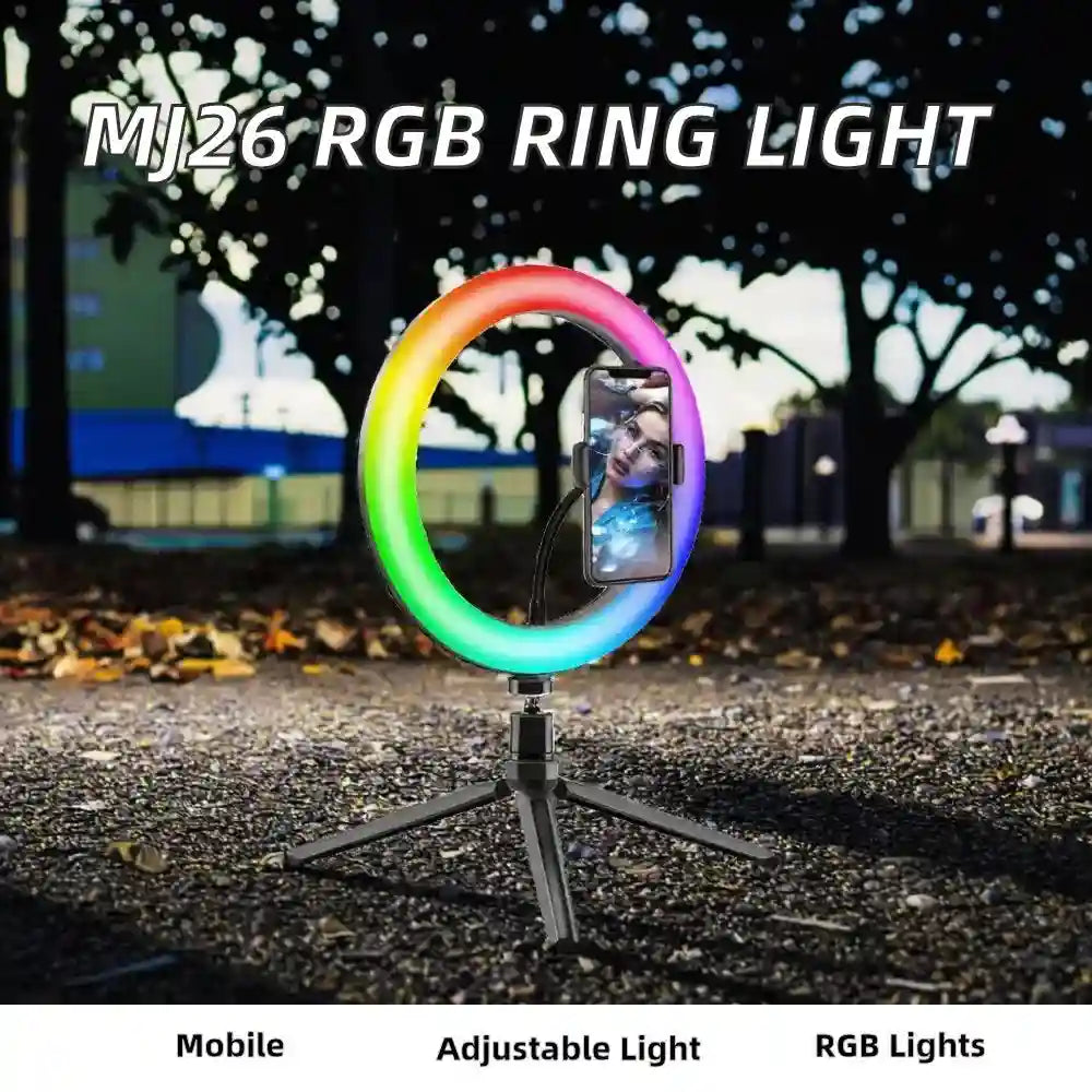 Powerful RGB LED Ring Light with Tripod for Phone Photography Tidesmit