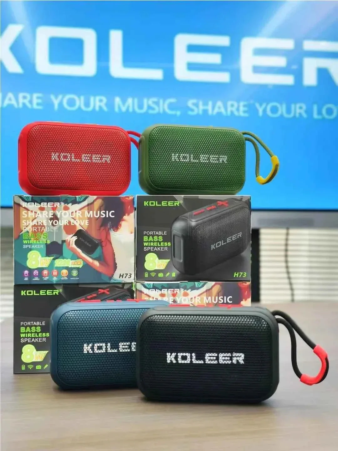 Portable Bluetooth Speaker with RGB Lights and Deep Bass - Black My Store