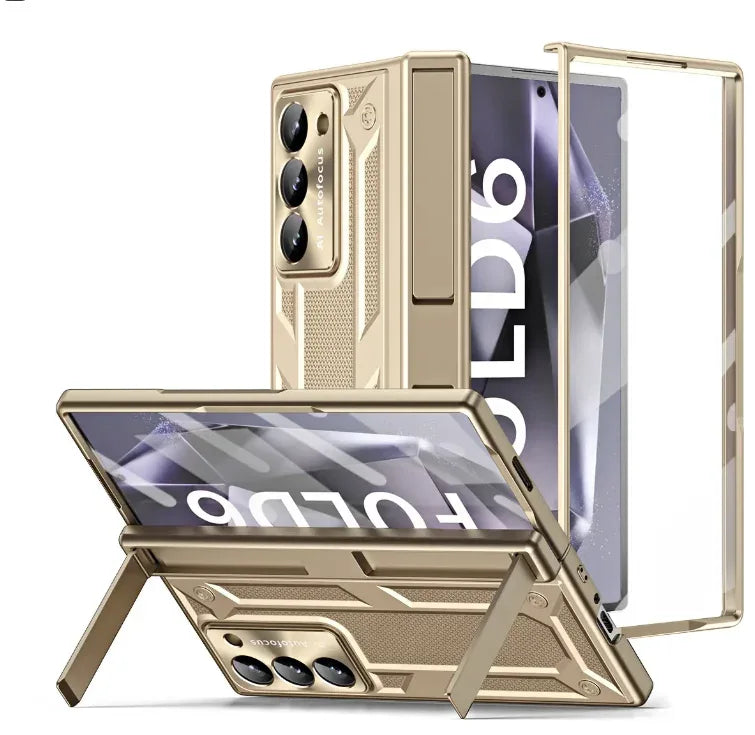 Samsung Galaxy Z Fold 6 Case with Hinge Protection & Kickstand Gold OPP Bag For Samsung Galaxy Z Fold 6 Tidesmit