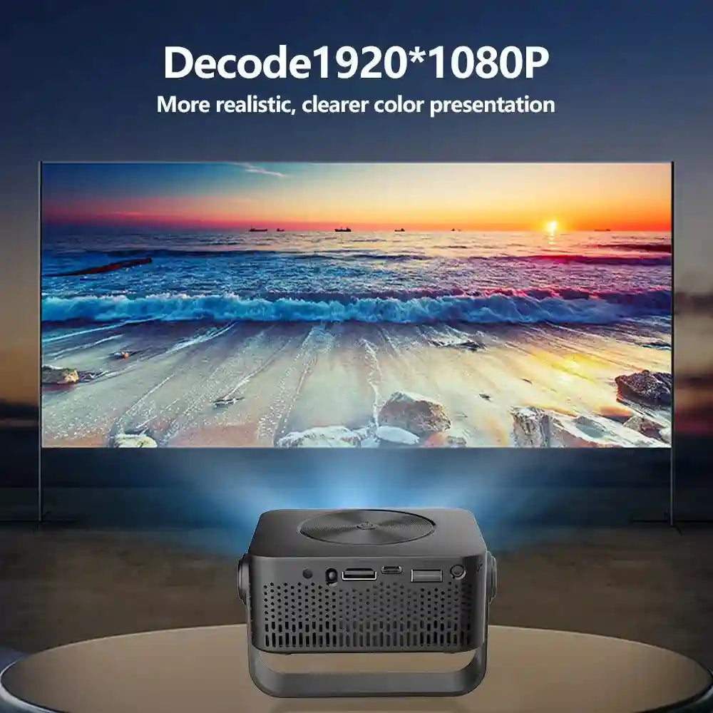 4K Portable WiFi Projector with 180 Degree Rotation for Home Cinema Tidesmit