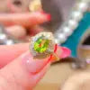 Low MOQ OEM/ODM Luxury 925 Sterling Silver Gold Plated Natural Emerald Ring for Women's Wedding Gift