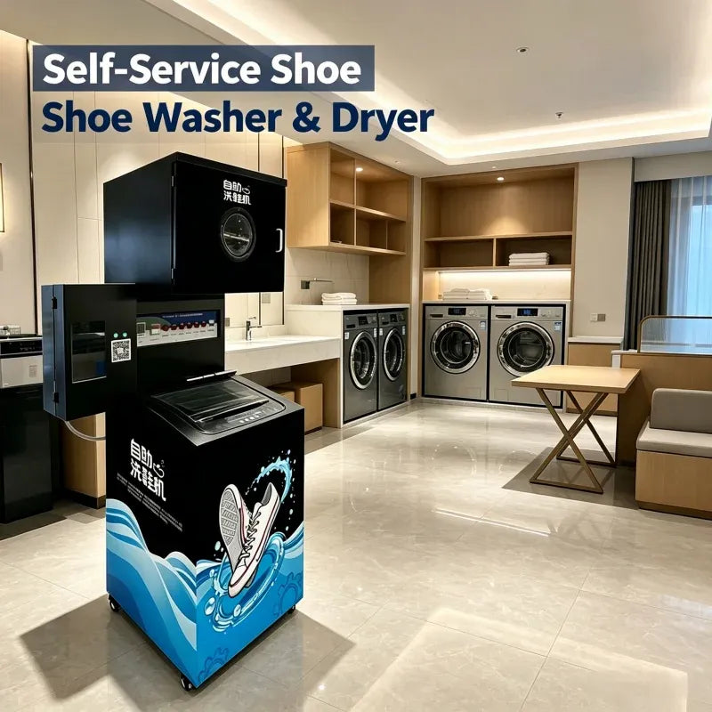 Self Service Shoe Washer & Dryer Commercial Automatic Shoe Cleaning Machine for Hotel Apartment Campus Factory