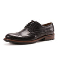 Premium Men's Office Shoes Full-Grain Leather Big Size Lace-up Luxury Retro Oxfords for Career