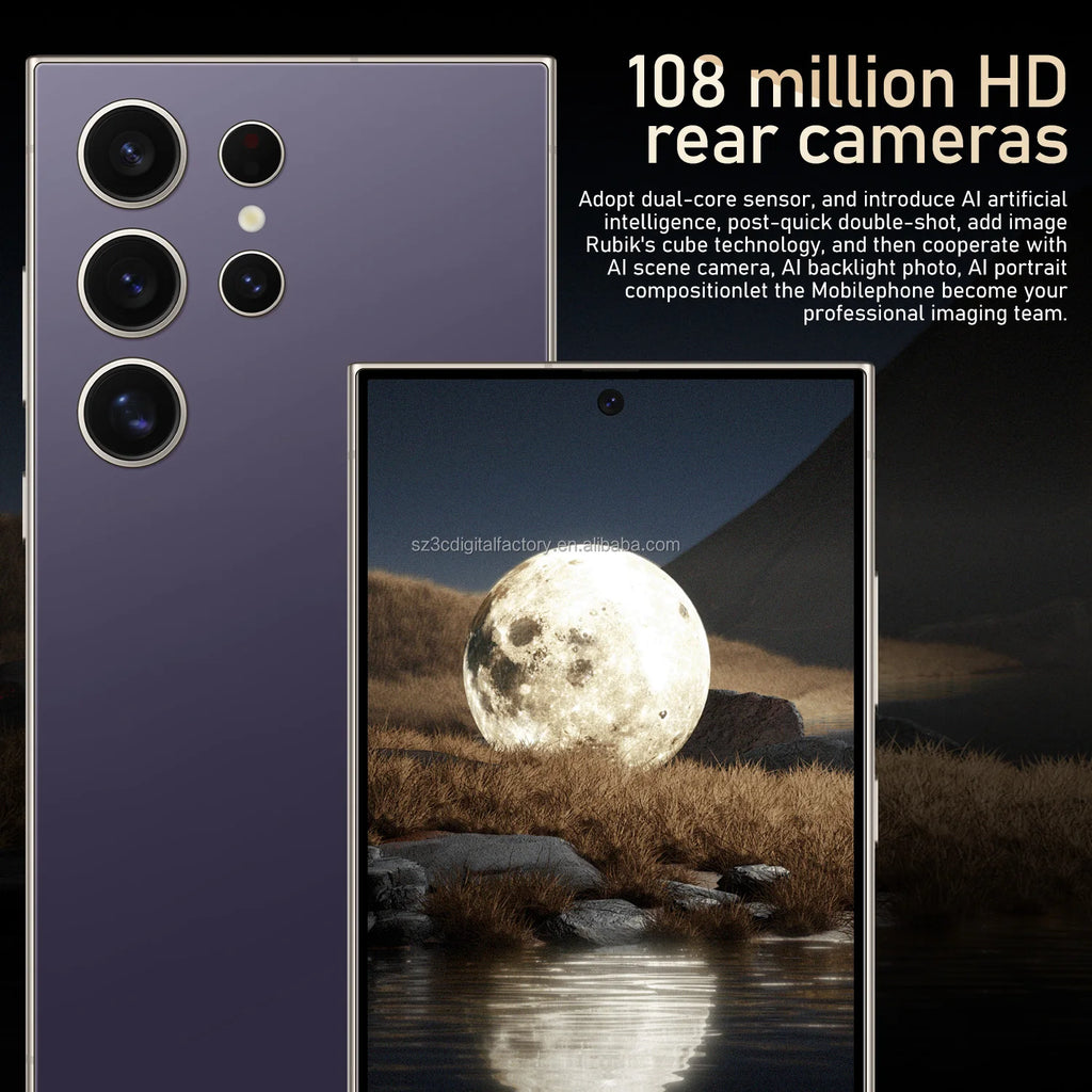 S25 Ultra 5G Smartphone 48+108MP Dual Sim Phone 16GB+1TB Deca Core CPU Smart Gaming Cellphone Global Version Mobile Phones