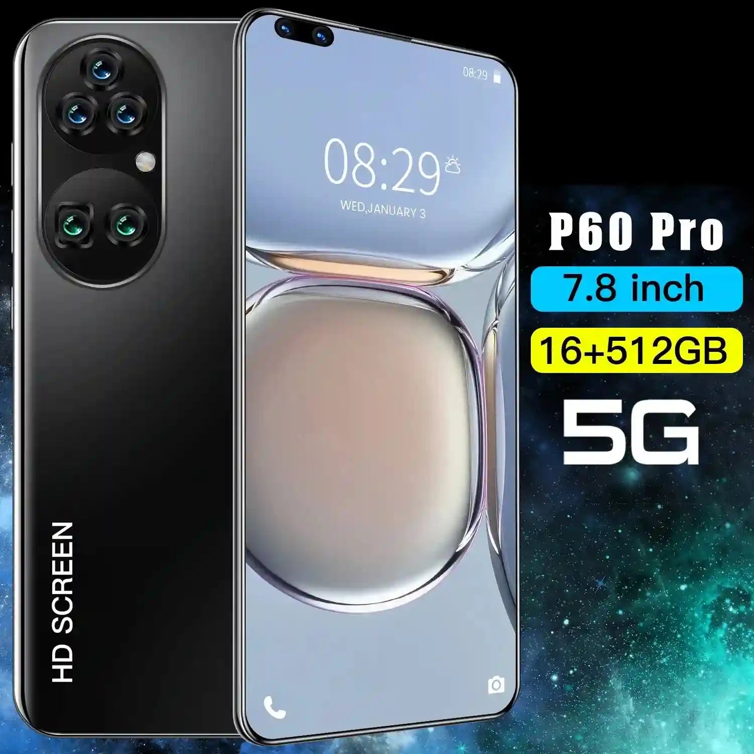Tidesmit 5G Smartphone 512GB - 7.8 Inch AMOLED Dual SIM Mobile Tidesmit