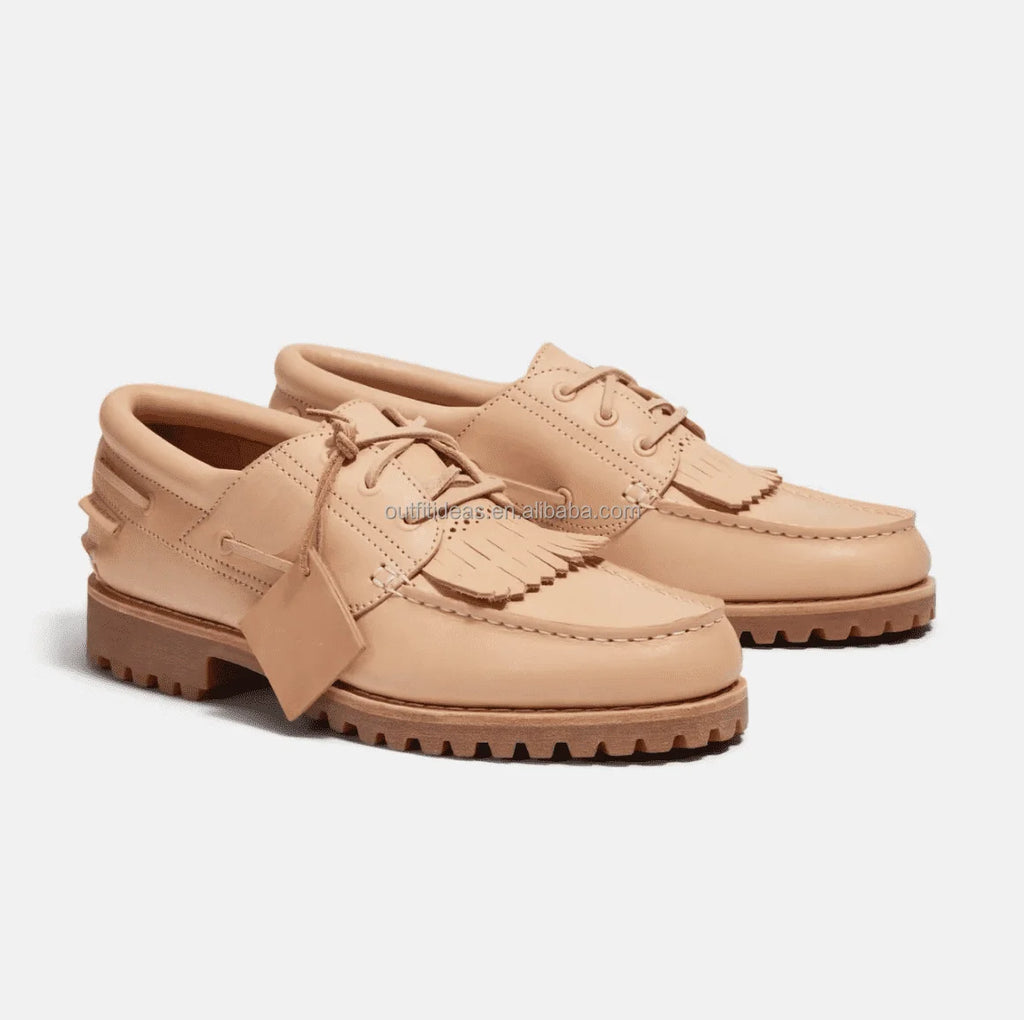 Unisex Men Trendy Sports Safety Construction Dress Shoes Oxfords Sneaker Trolling Boots Original 3-Eye Lug Handsewn Boat Shoes