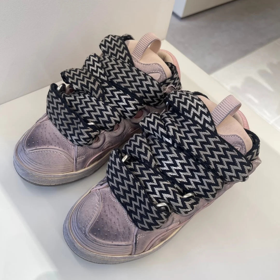 Trends Products 2026 Luxury Fashion Sneakers Color Patchwork Chunky Sole Sneakers Walking Shoes Anti-Slip Cushioning for Men