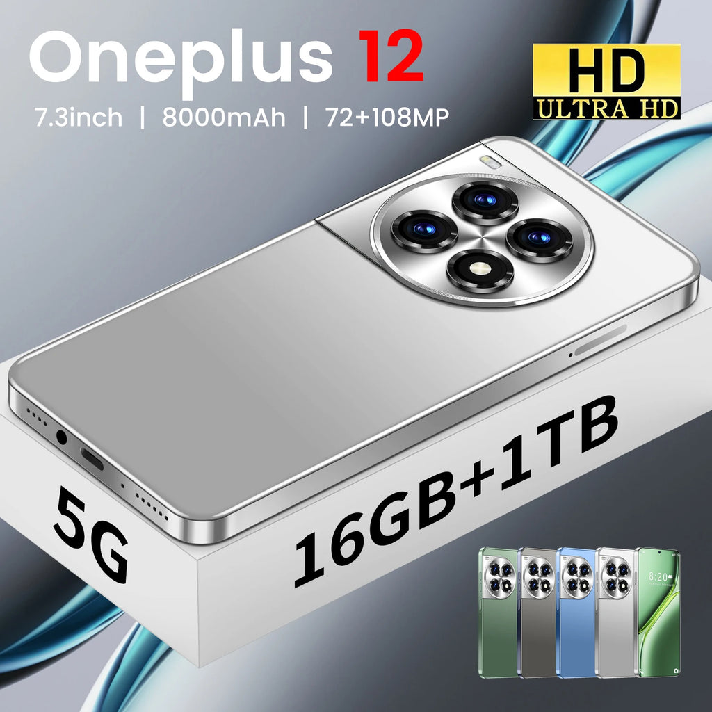 OnePlus 12 5G Smartphone 1TB 16GB RAM AMOLED Display Blue Tidesmit