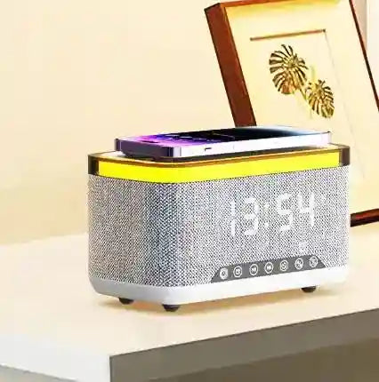 Wireless Charger Alarm Clock: Qi Certified RGB Speaker & Fast Charging Tidesmit
