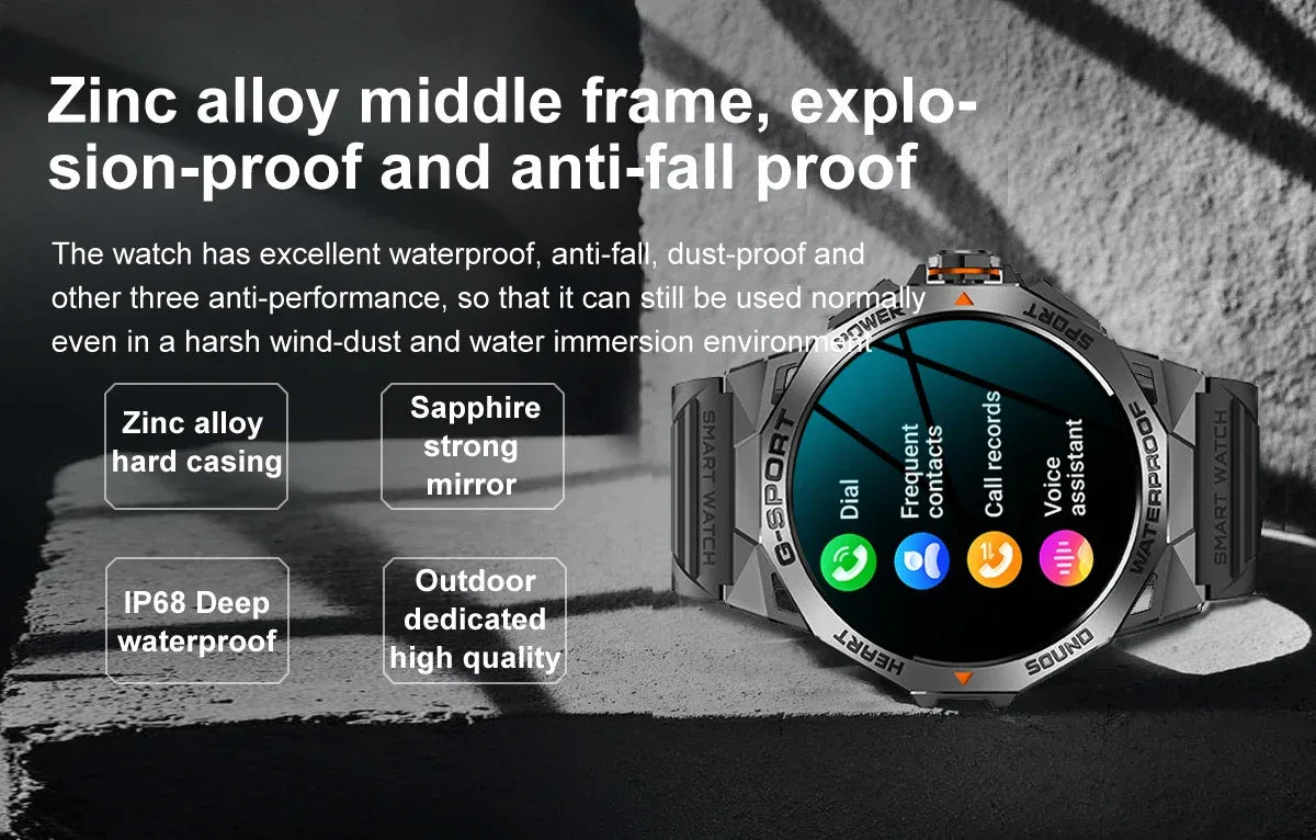 Smartwatch 1.43-Inch AMOLED Fitness Tracker - Black/Orange My Store