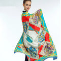 Twill Silk Feeling Scarf for Women 130*130 cm Euro Design Fashion Leopard Chain Print Square Scarves Luxury Gift Large Shawls