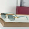 2026 Brand Designer Luxury Fashion Men's Sunglasses Rectangular Borderless Gradient Lens Unisex Titanium Frame UV400 Optical