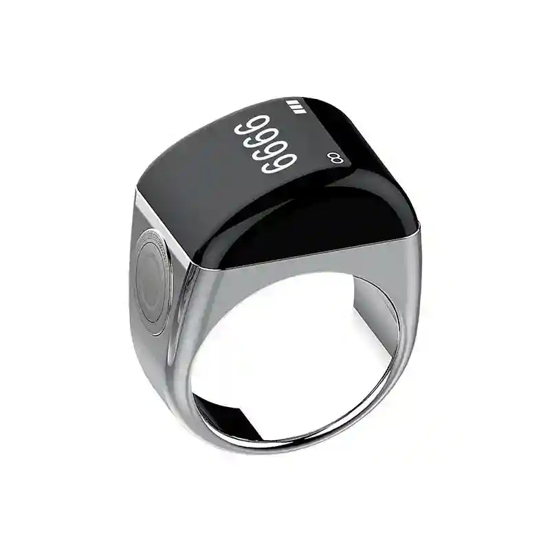 Smart Zikr Ring Health Monitor - Zinc Fitness Tracker with App Control Silver Tidesmit