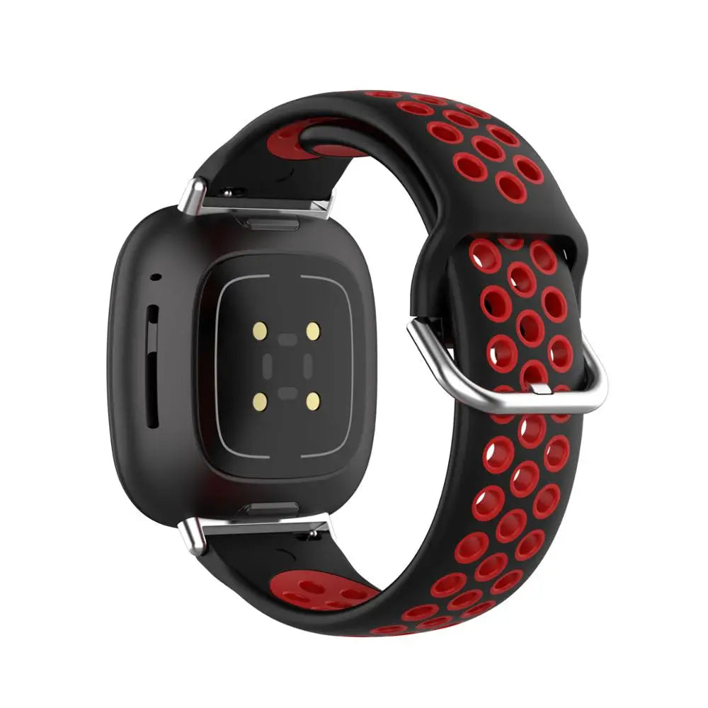 Colorful soft silicone sport wristband for Fitbit Versa 3 and Sense smartwatches by Tidesmit