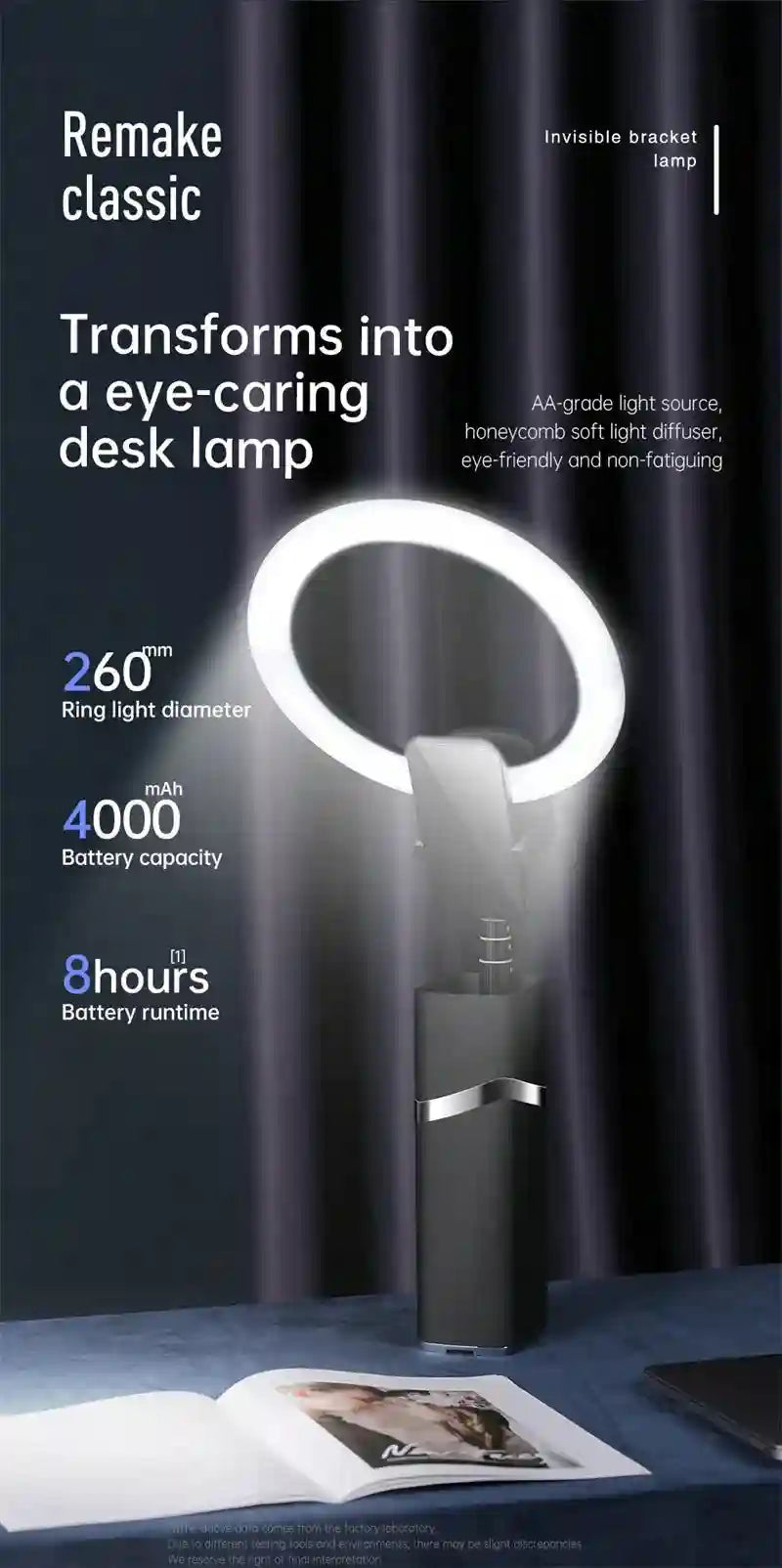 Portable LED Ring Light for Content Creation - YY-1 Pink/Black Tidesmit