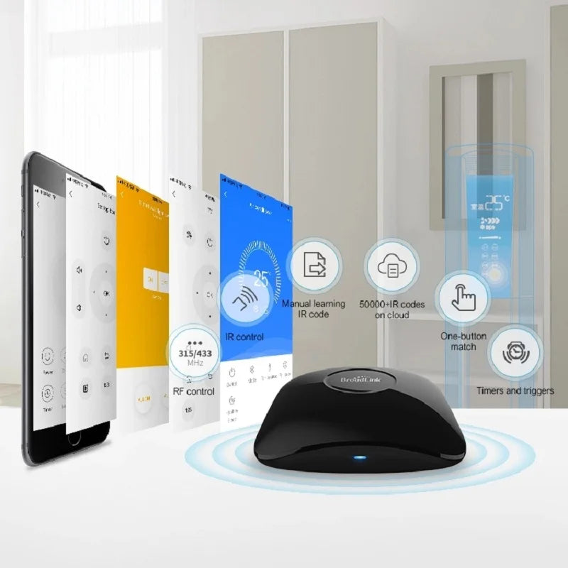 Broadlink RM4 Pro Smart Remote with HTS2 Sensor for WiFi Home Automation Tidesmit