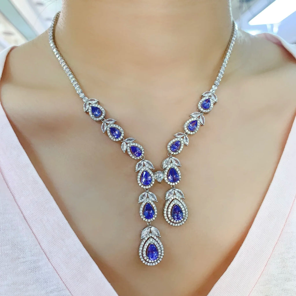 Seasonal Collection 925 Sterling Silver Natural Gemstone Necklace Rotating Catalog Fine Jewelry Supply