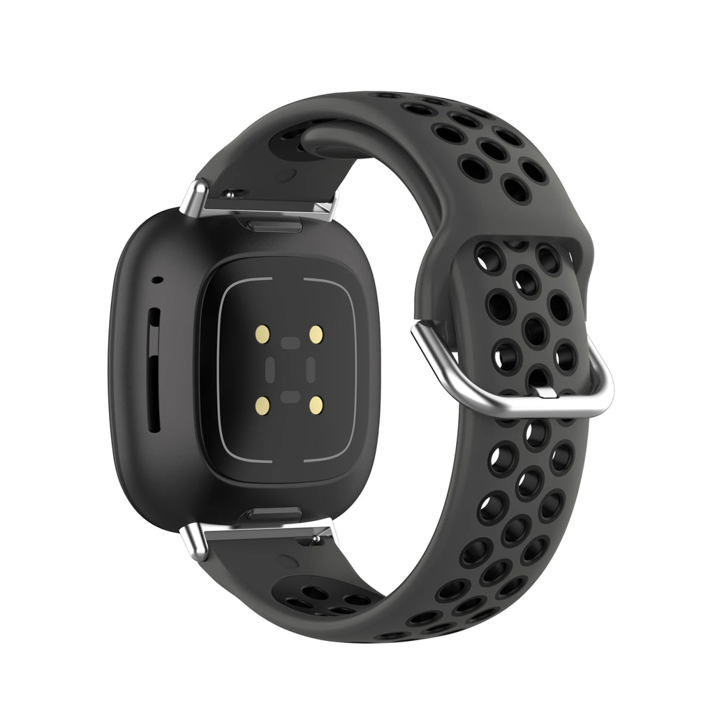 Colorful soft silicone sport wristband for Fitbit Versa 3 and Sense smartwatches in a comfortable casual style