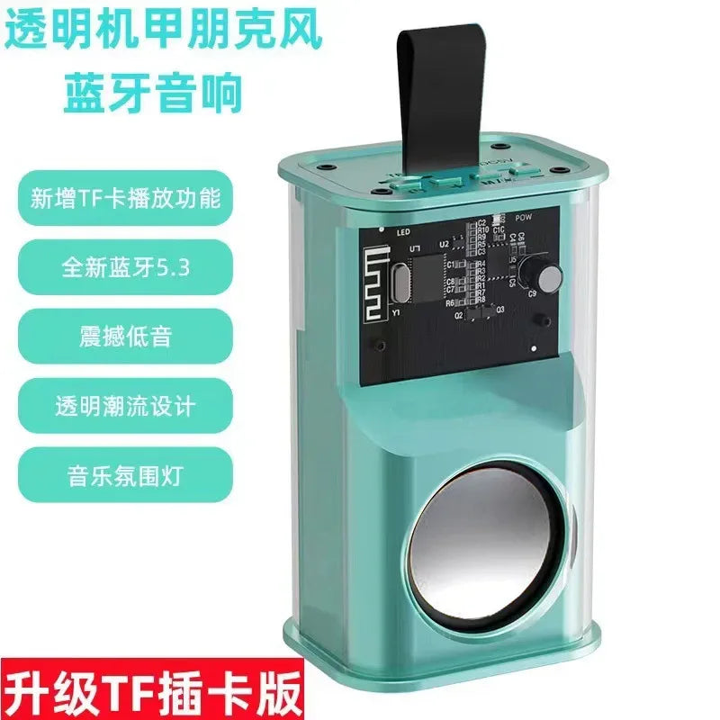 Mecha Portable Bluetooth Speaker with 360 Sound and RGB Light Green My Store