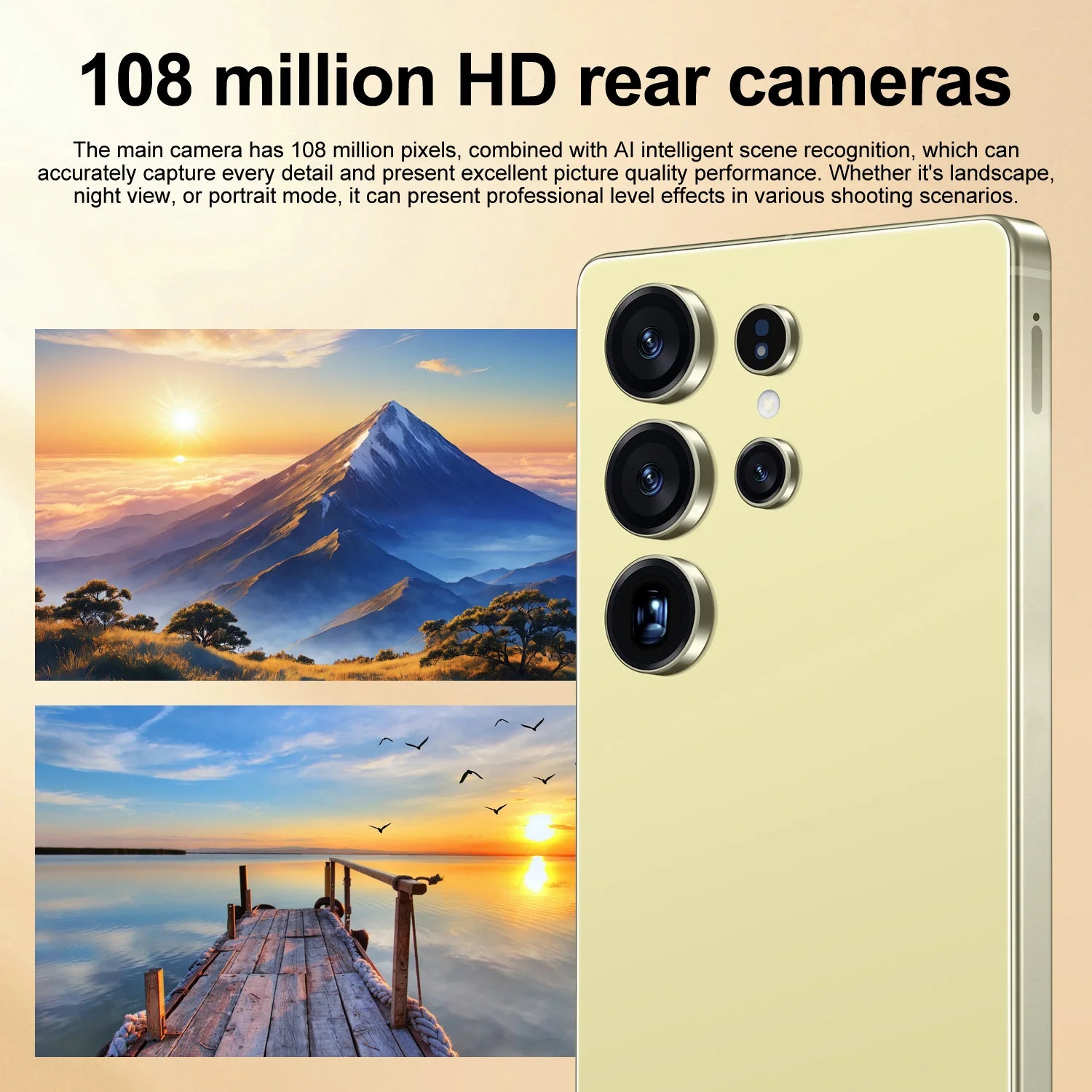 New S26 Ultra Original 5G Smartphone 7.3-Inch HD Screen 16GB+1TB Dual Card 72+108MP HD Beauty Camera Spanish Operating Language
