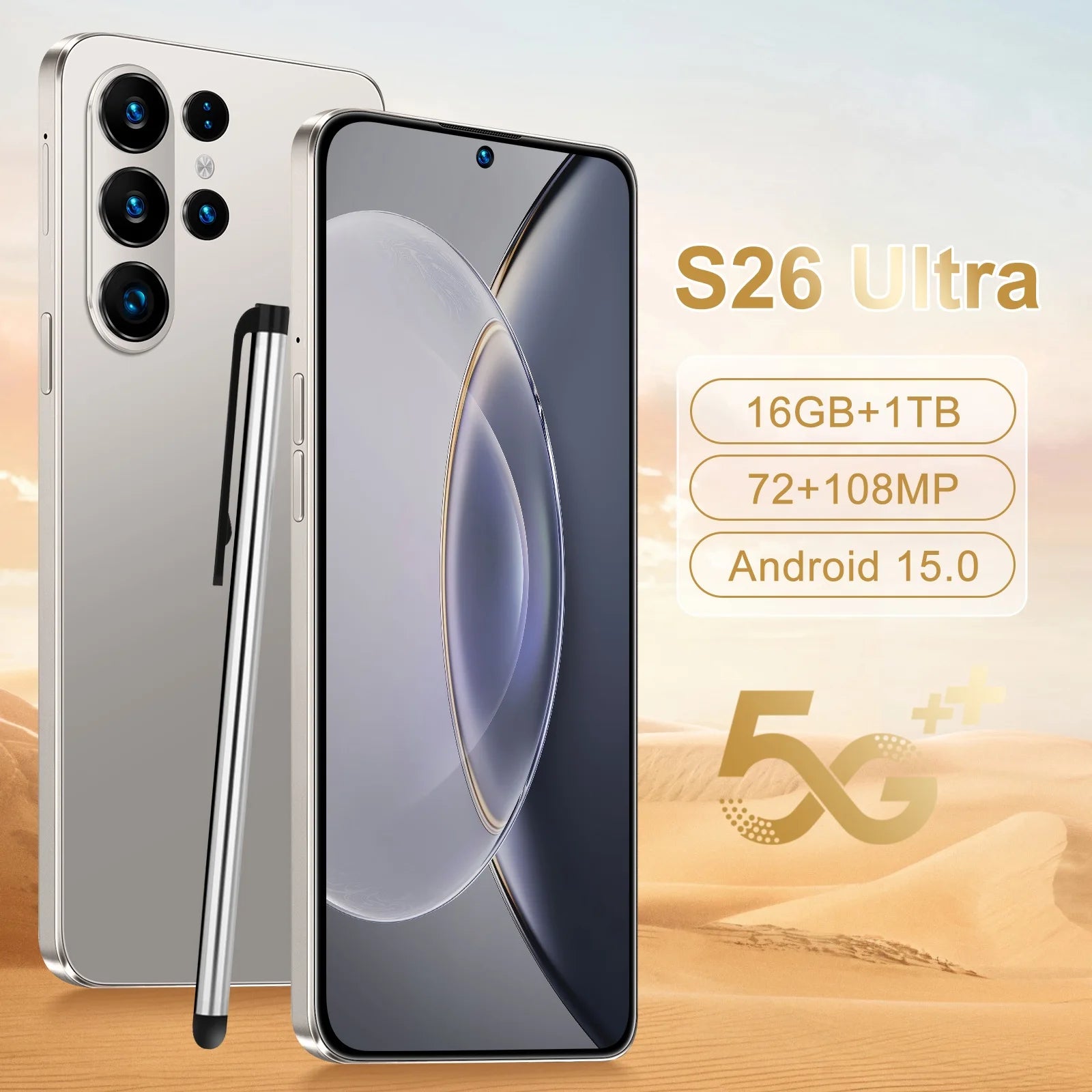 S26 Ultra 5G Smartphone: 7.3" OLED, 16GB RAM, 1TB Storage Gray 16g 1TB Tidesmit