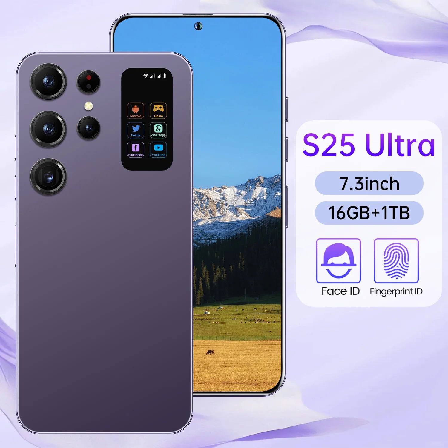 5G Smartphone 7.3 Inch 1TB Storage 16GB RAM Dual SIM Gray Tidesmit