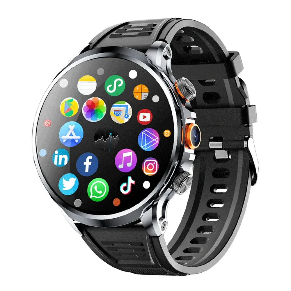 4G Smart Watch with GPS, Heart Rate Monitor & Camera - 1.85 Inch Silver My Store