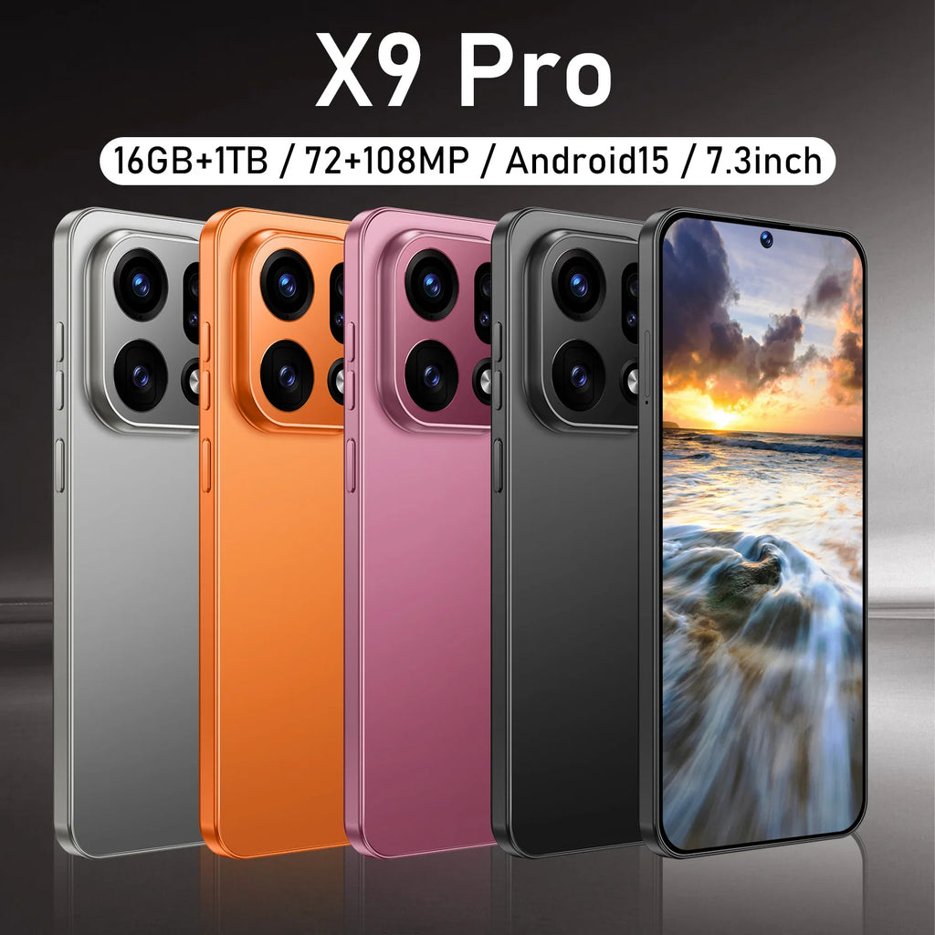Tidesmit X9 Pro 5G smartphone with 1440x3040 HD display in sleek finish for global unlocked mobile connectivity