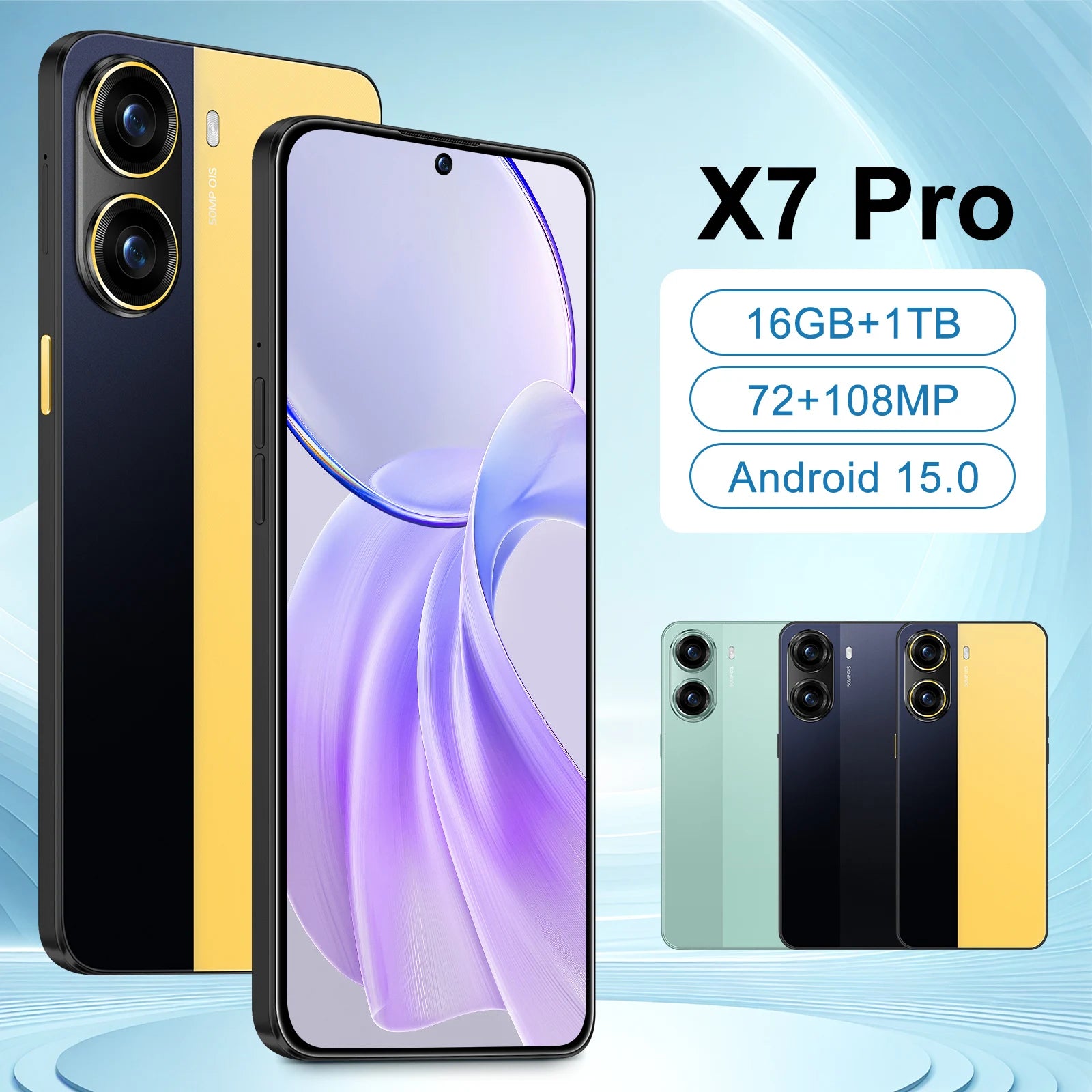 Tidesmit 5G Smartphone: 16GB RAM, 1TB Storage & 108MP Camera Yellow 16g 1TB Tidesmit