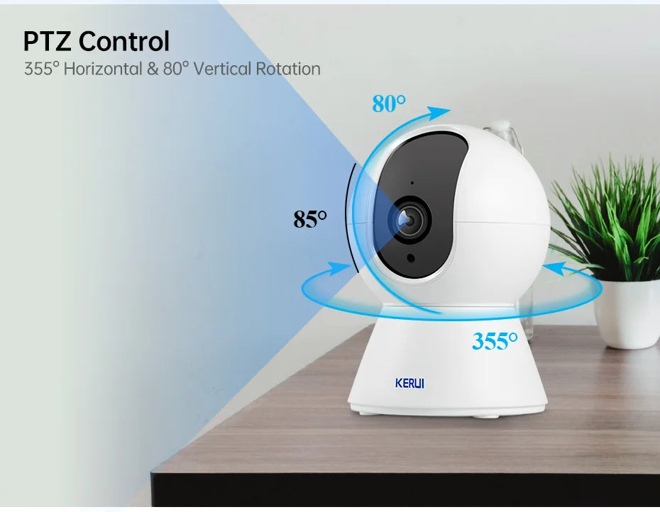 KERUI Onvif  4K 5MP 8MP WiFi IP Camera Indoor Wireless Home Security CCTV Surveillance Camera With Tuya Smart Auto Tracking