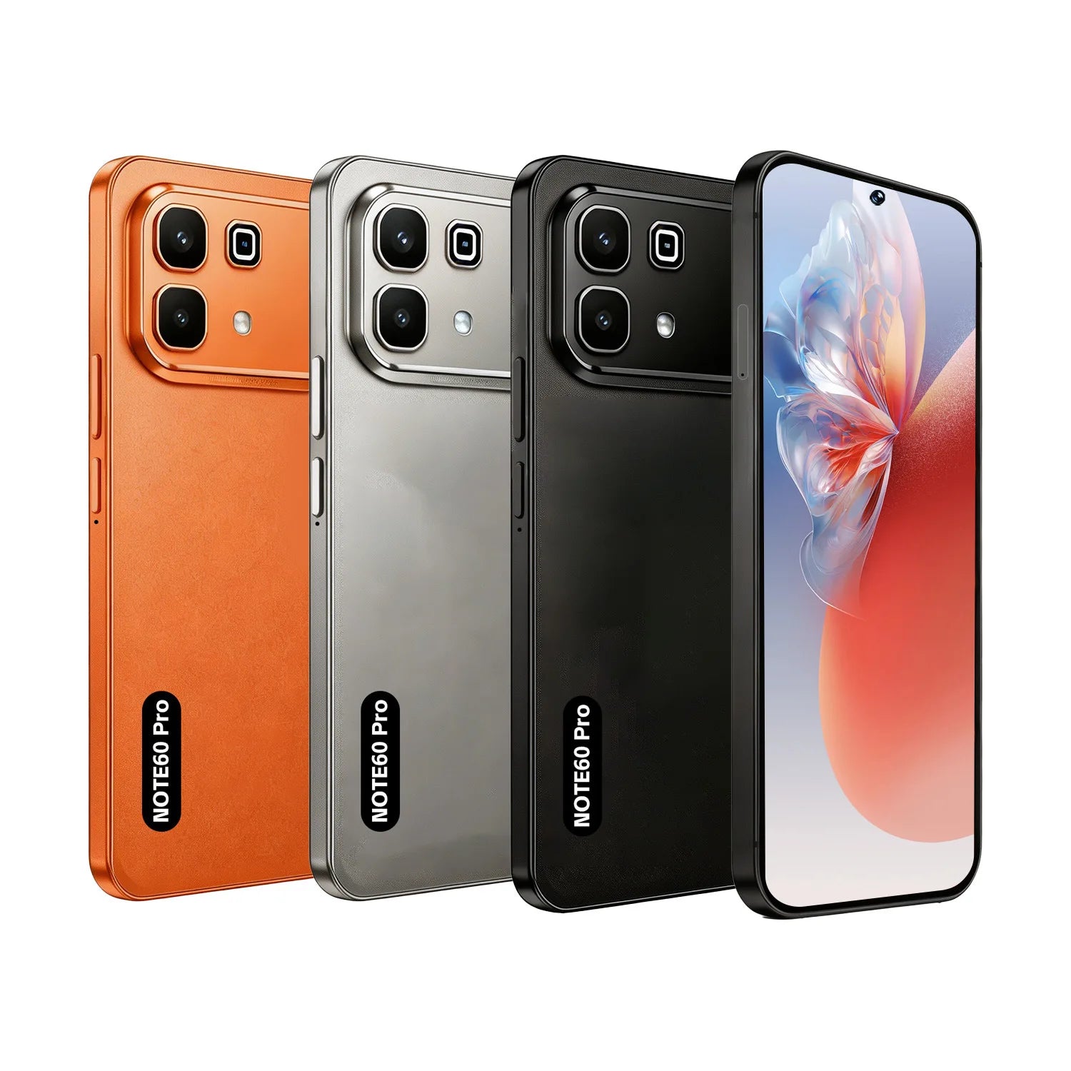 2026 Note 60 Pro smartphone 16GB RAM 1TB storage 7.3 inch screen 108MP camera and 7800mAh battery side view