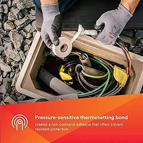 Glass cloth electrical tape roll applied to wiring in toolbox