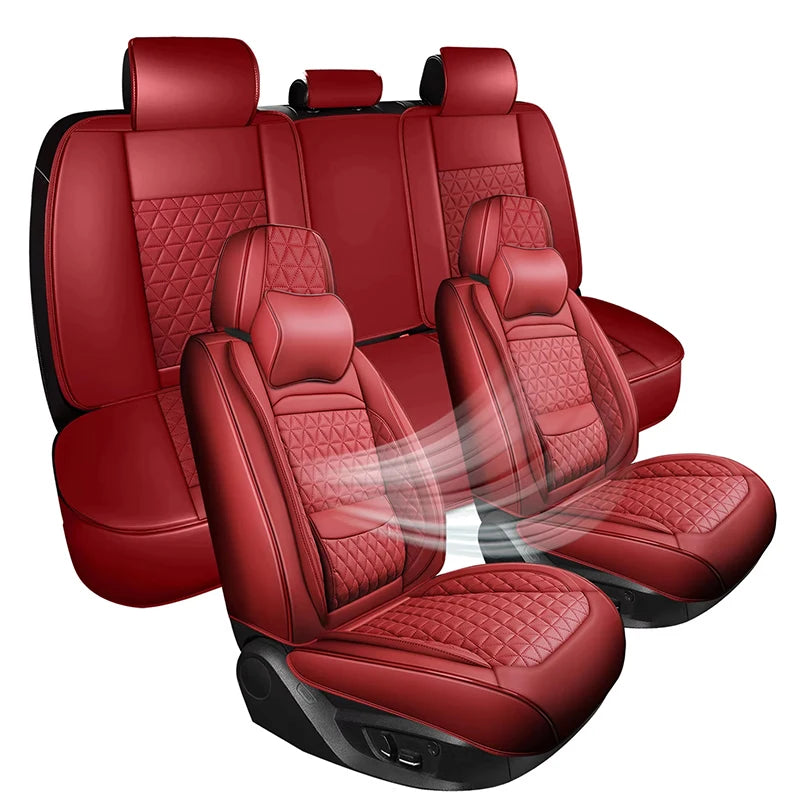 LC High End Thick Napa Leather 5 Seaters All-Season Protective Luxury Universal Car Seat Covers Fit Pickups for 50