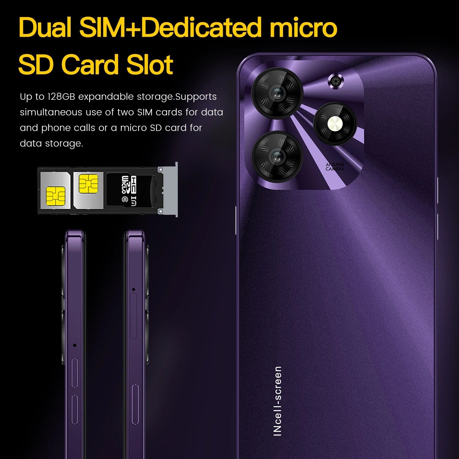 Tidesmit 7.3-inch 5G Android smartphone with dual SIM support for global connectivity and factory direct pricing.