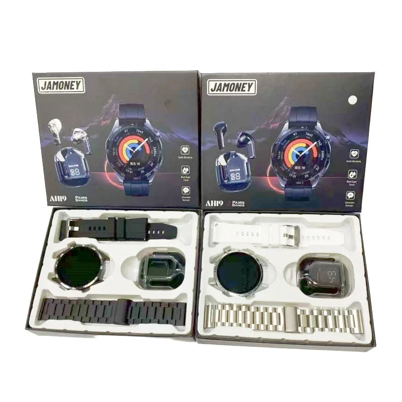 AH19 Smartwatch with Integrated Earbuds & Heart Rate Monitor - Silver AH19 My Store
