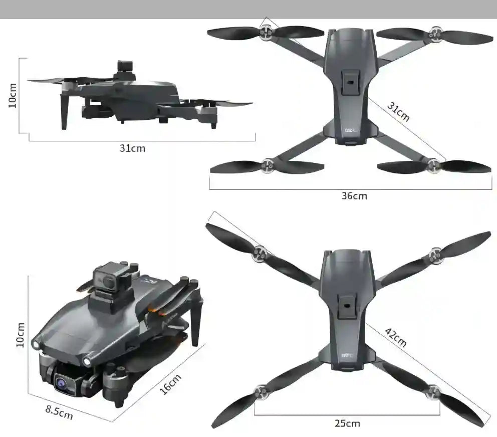 L600 Pro 4K Camera Drone - Foldable GPS Aircraft Silvery Tidesmit